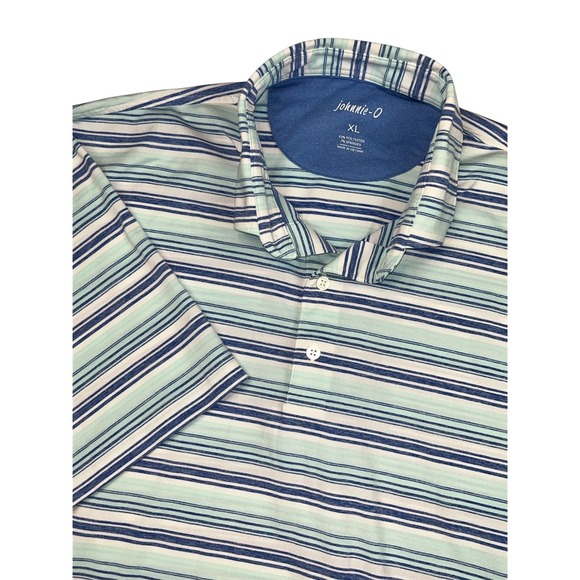 johnnie-O Other - Johnnie-O EUC Polo Shirt Men's XL Blue Green Striped Dutton JMPO5110 Cay color